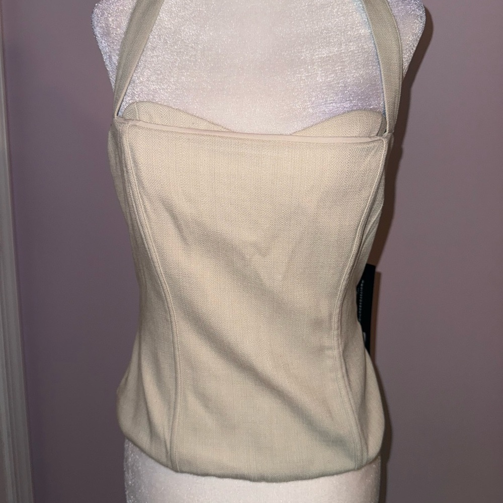 NWT White Fox Beige Halter Corset Top